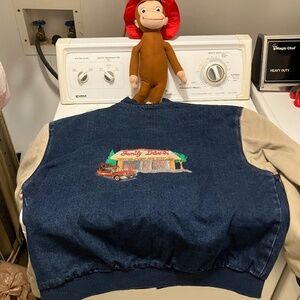 Vtg Three Rivers 90s Twin Peaks Two Tone LargeDenim Jacket Blue Body Made In USA